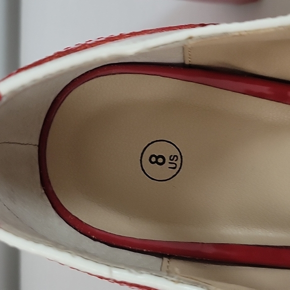 ARCHIE'S 1950 Style Red and white Vintage Heels - Picture 9 of 17
